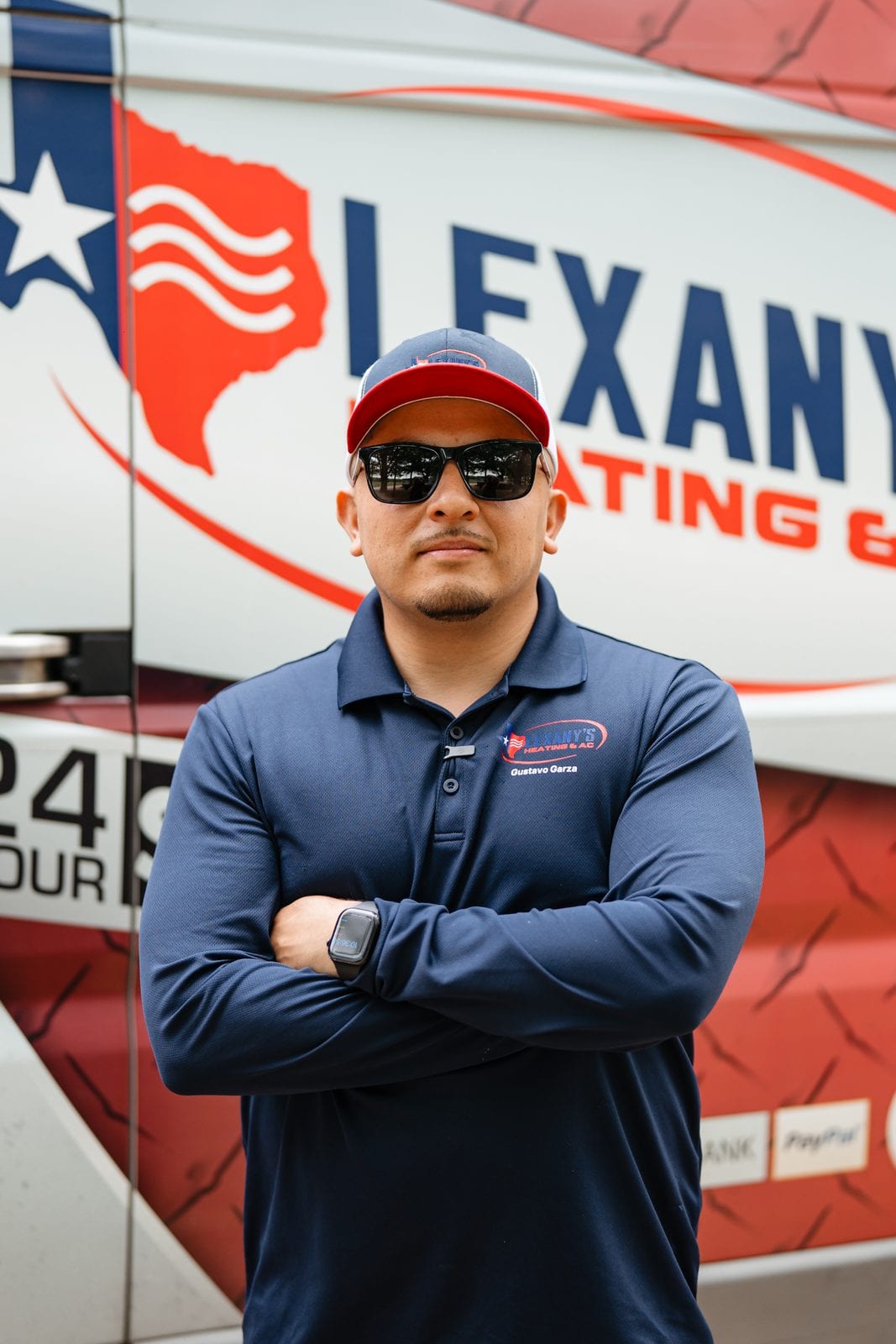 Lexany's Heating & AC technicians on a residential job in the Forney, TX area