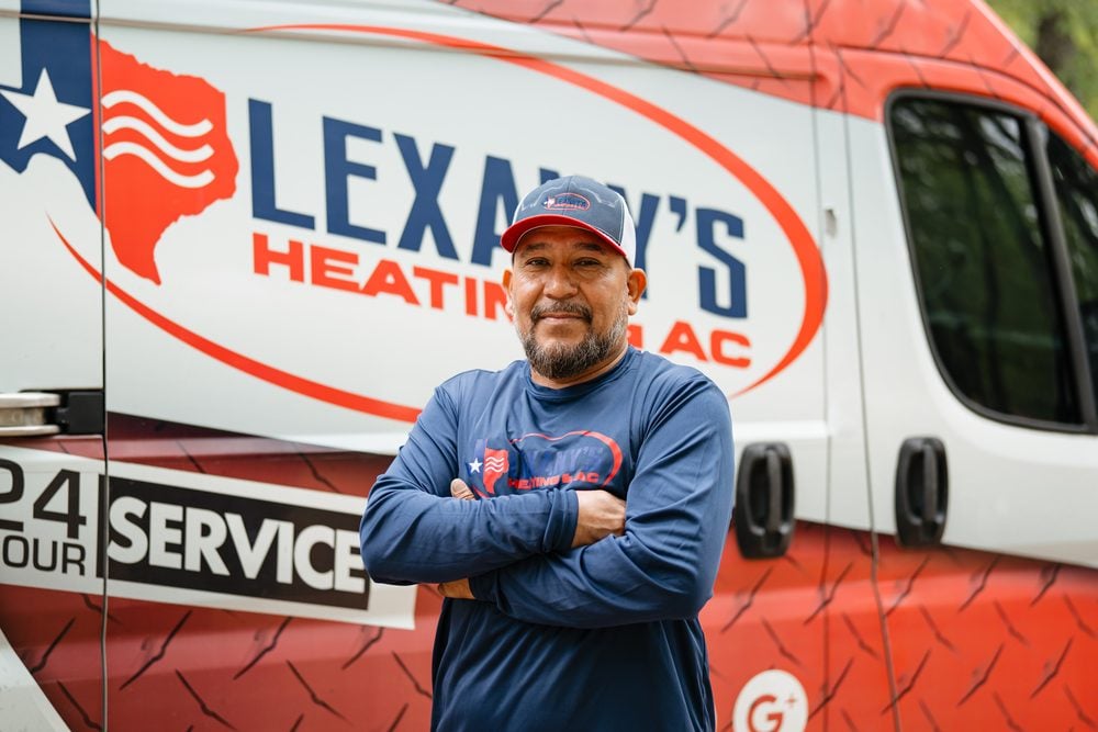 The Lexany's Heating & AC service van serving the Kaufman County area