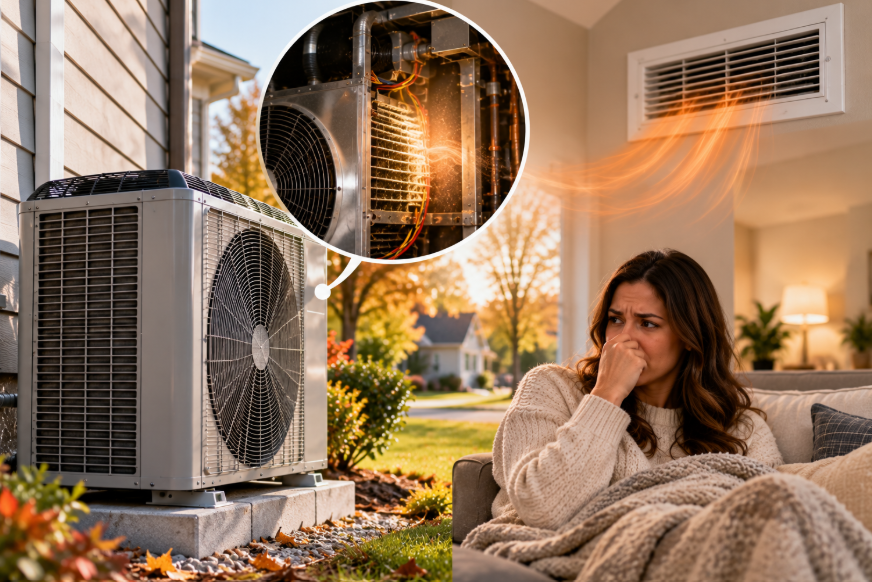 Why Does My Forney Heat Pump Smell Burnt When Heating Starts?